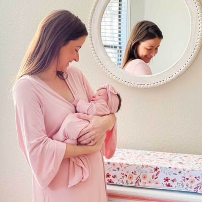 light pink maternity robe 