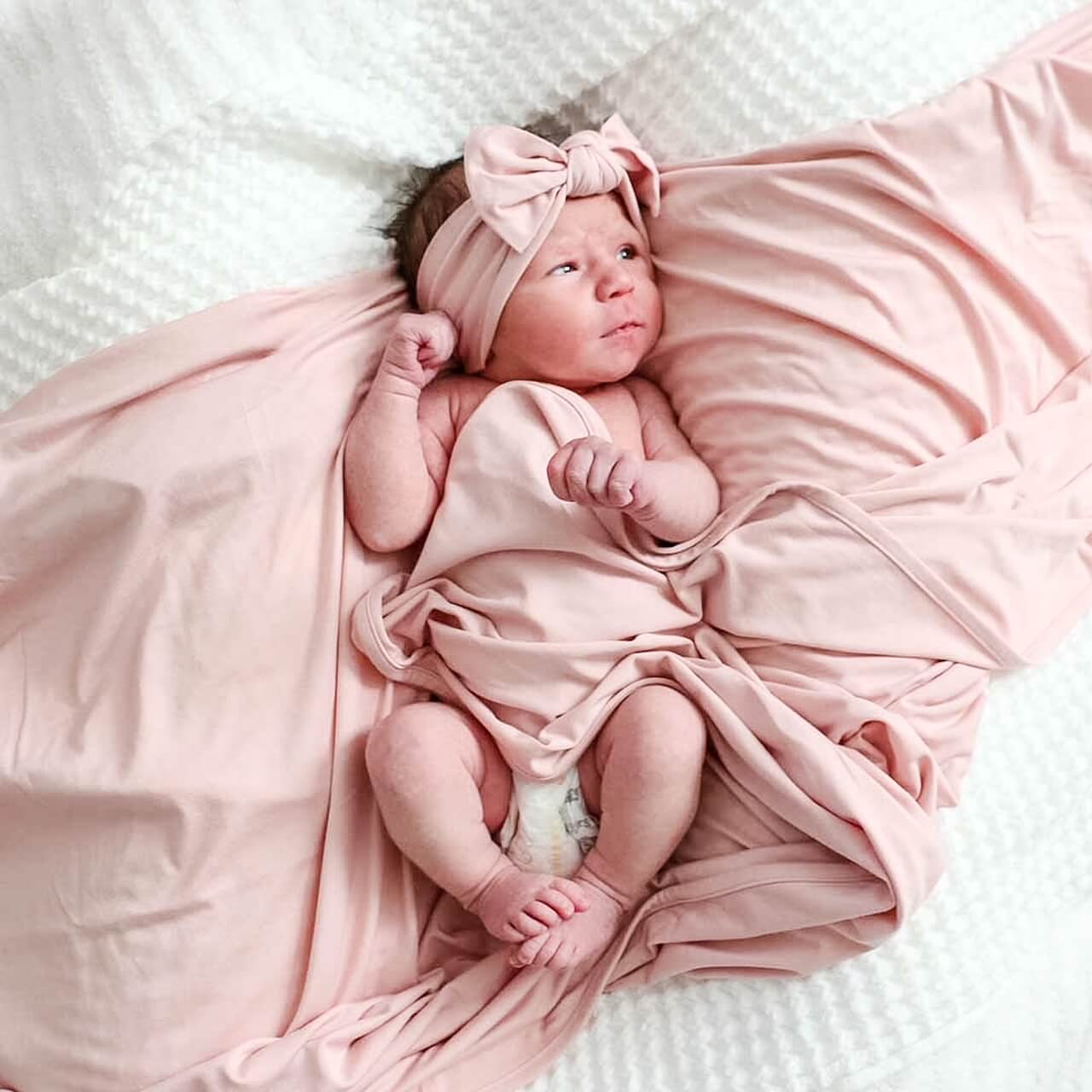 oversized swaddle blanket petal pink 