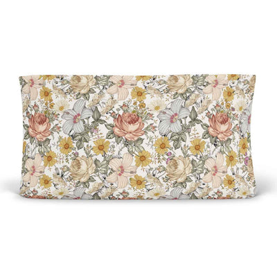 vintage floral changing pad cover