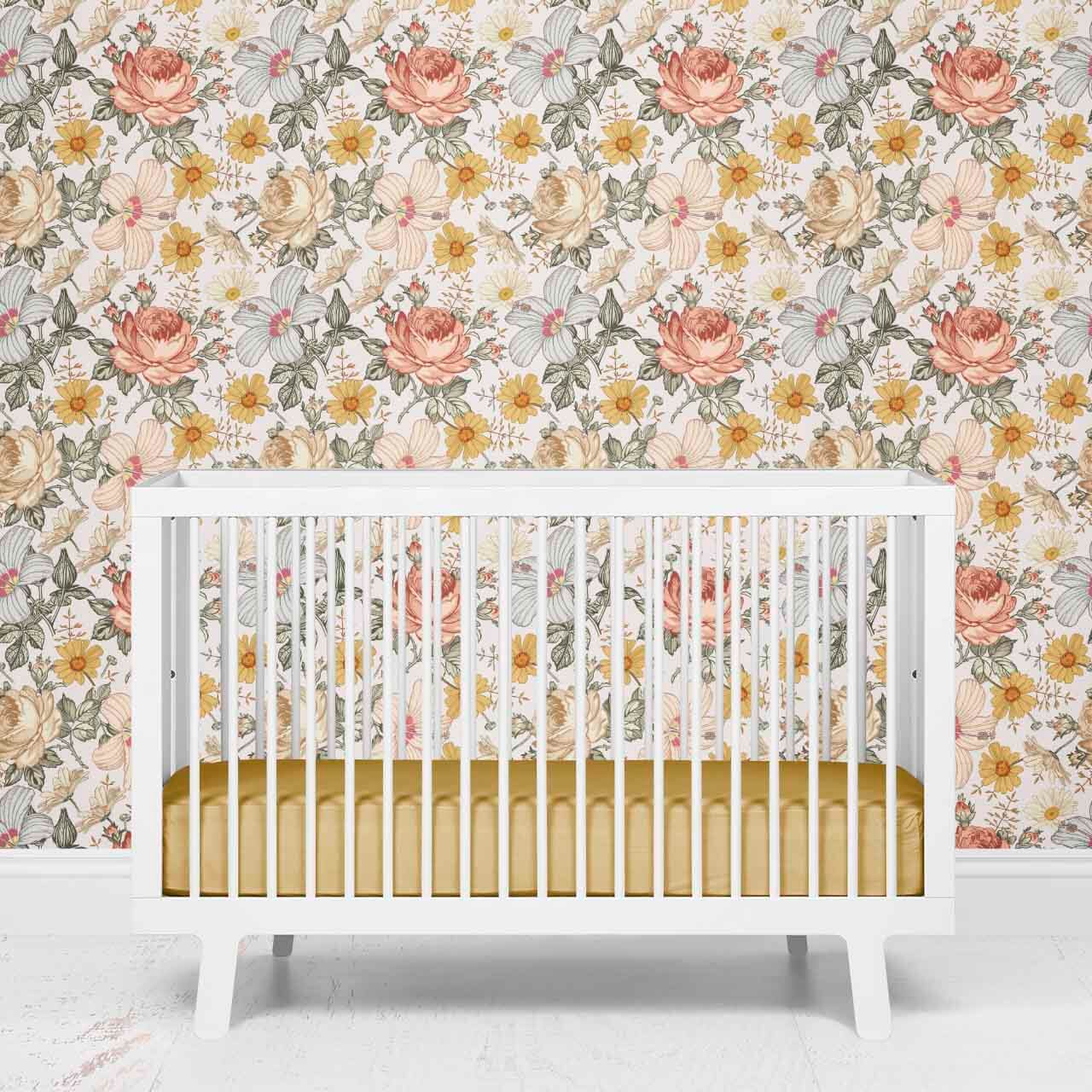 vintage floral wallpaper for nursery 