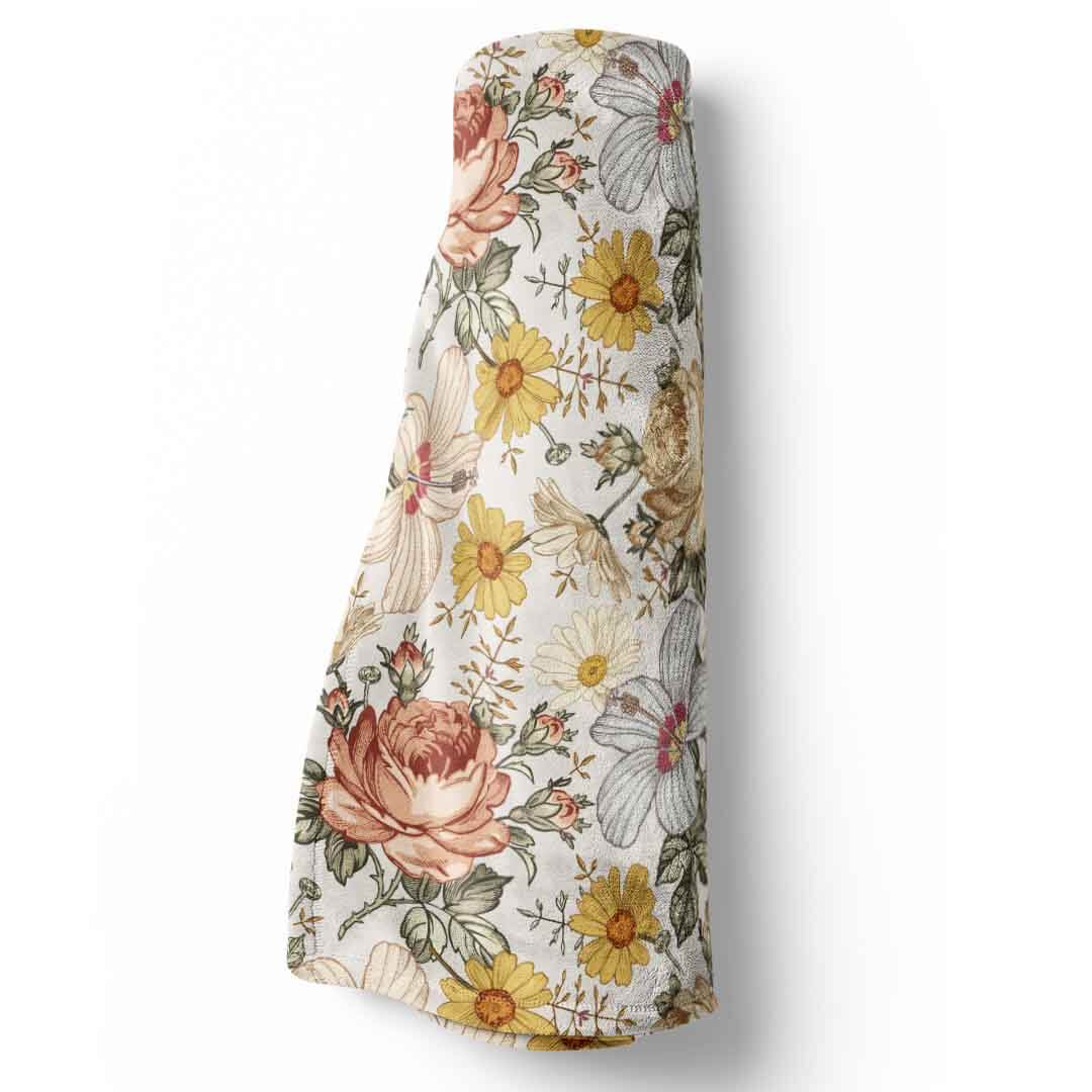vintage floral minky blanket 