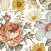 Peyton's Vintage Floral Personalized Baby Name Swaddle Blanket
