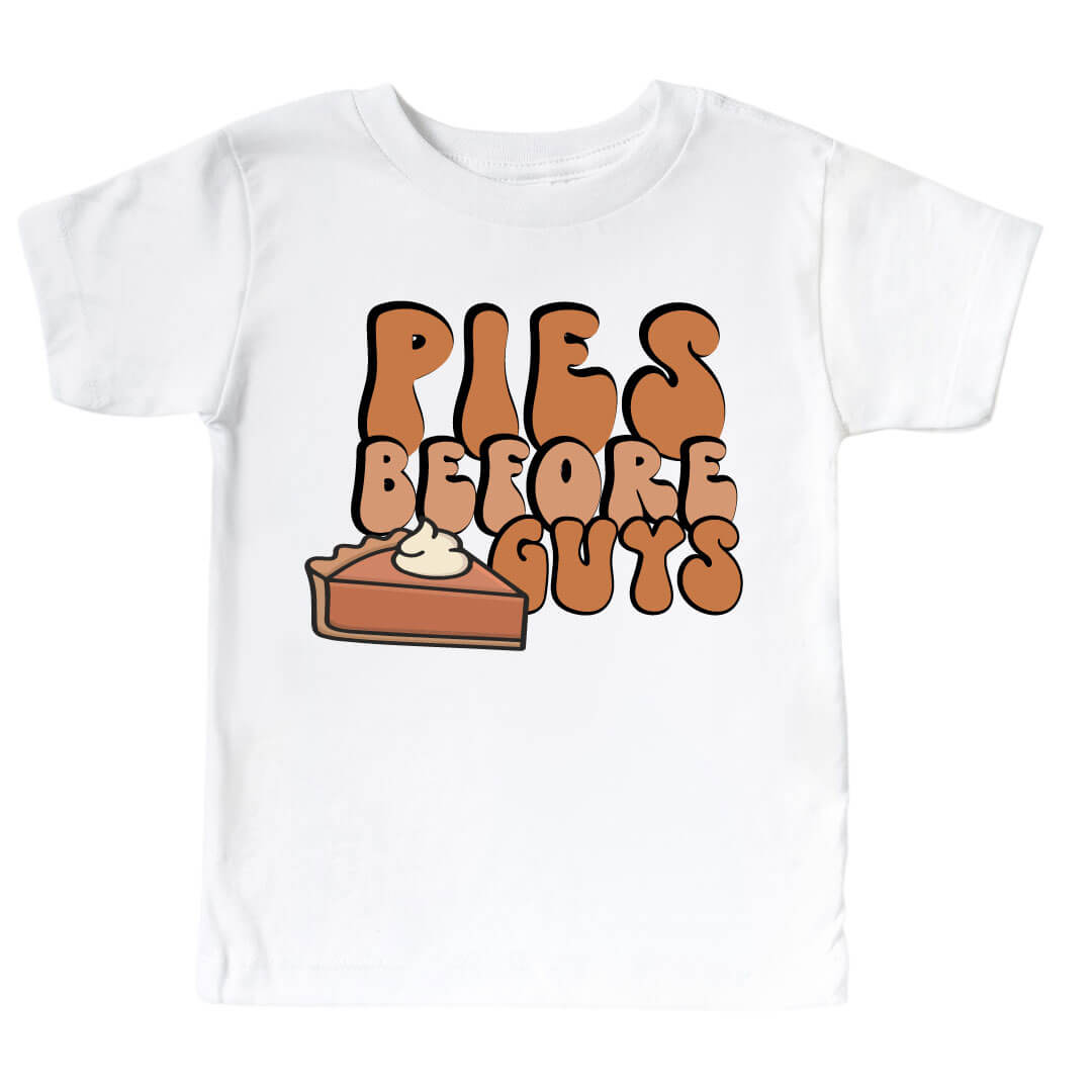 pies before guys graphic kids tee