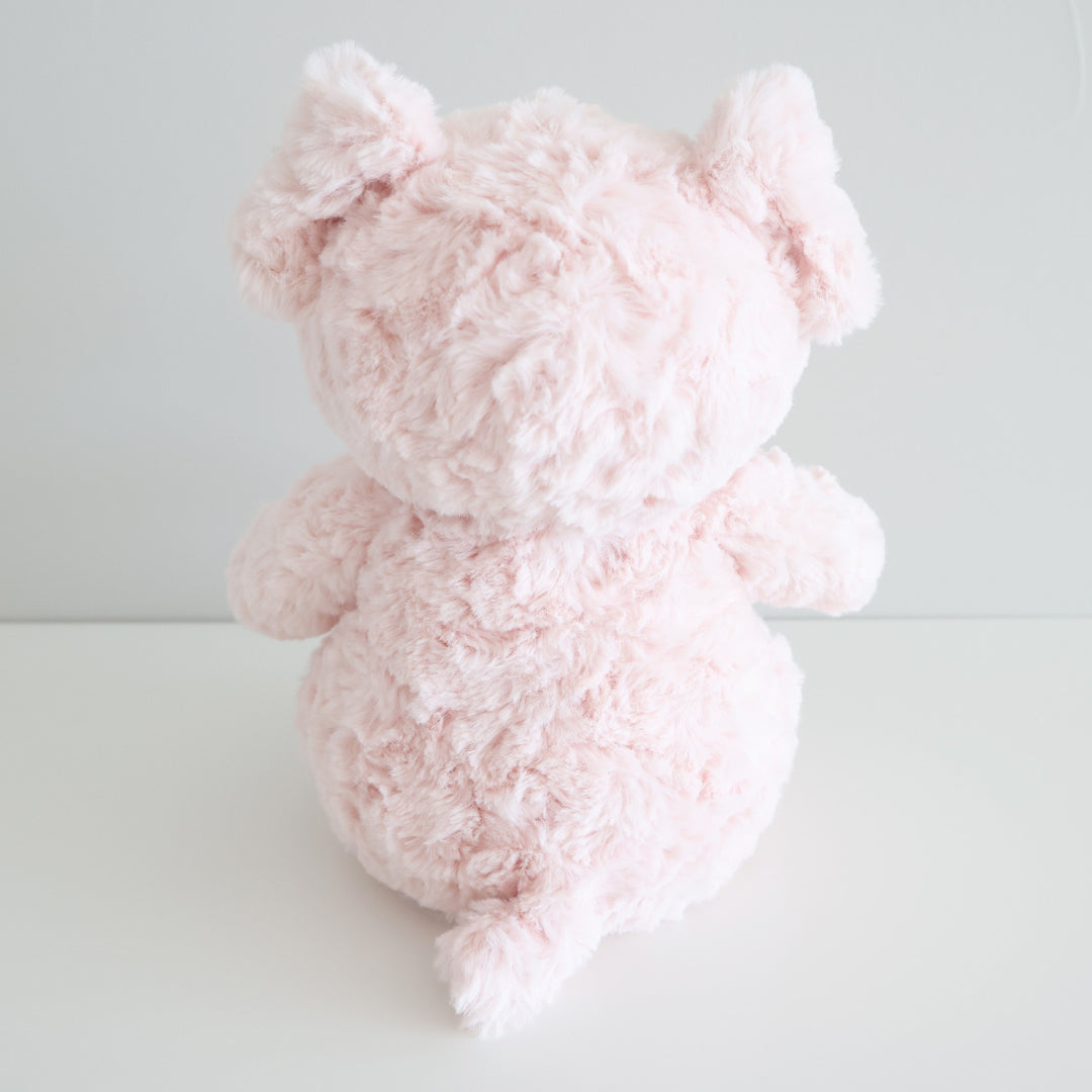 large light pink plush stuffed animal pig