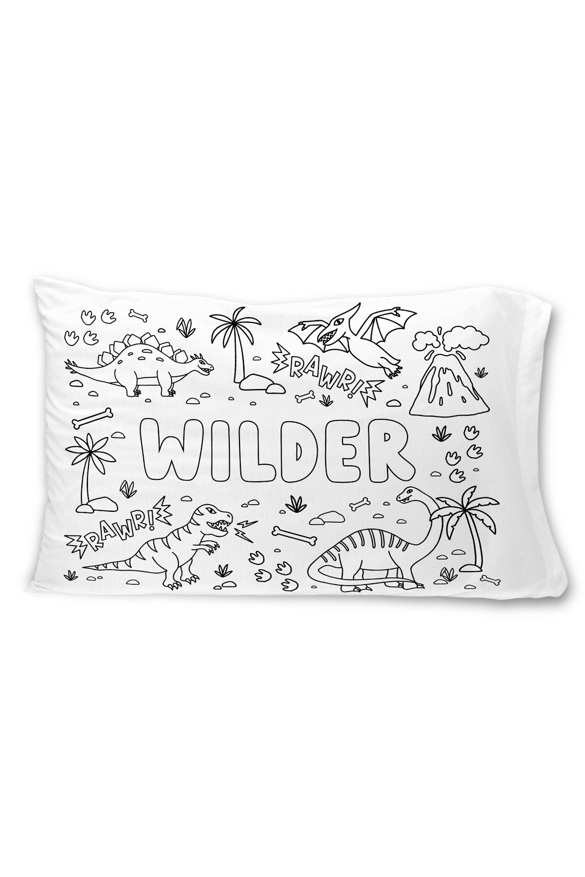 Colorable Personalized Pillowcase |  Jurassic Playground
