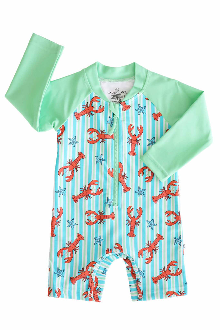 pinch me blue long sleeve rash guard swim romper shortie 