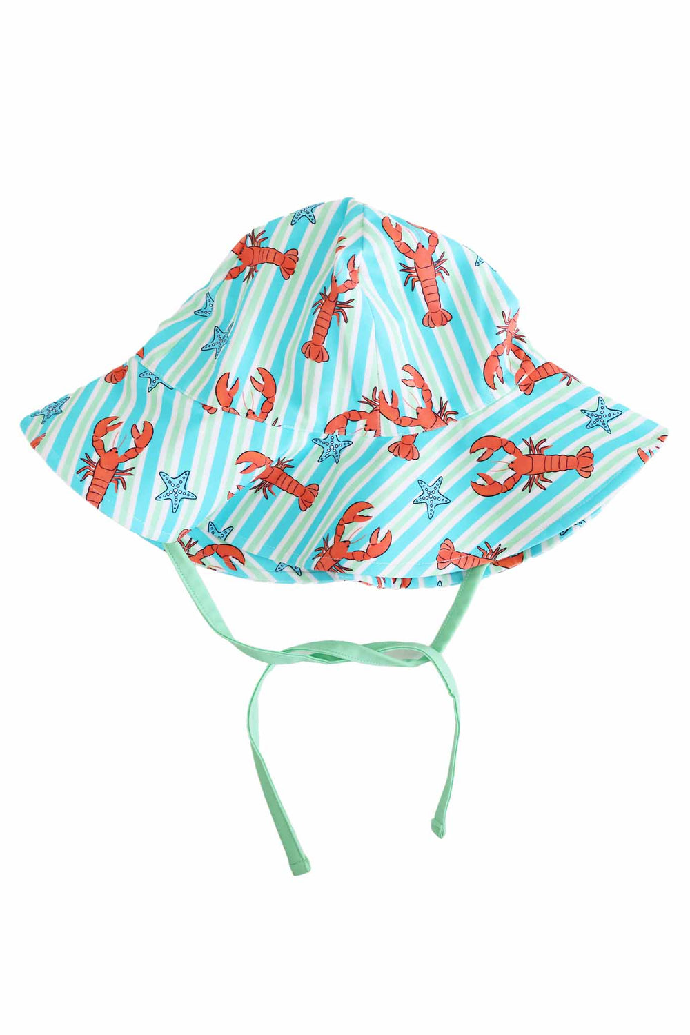 lobster striped sun hat for babies and toddlers