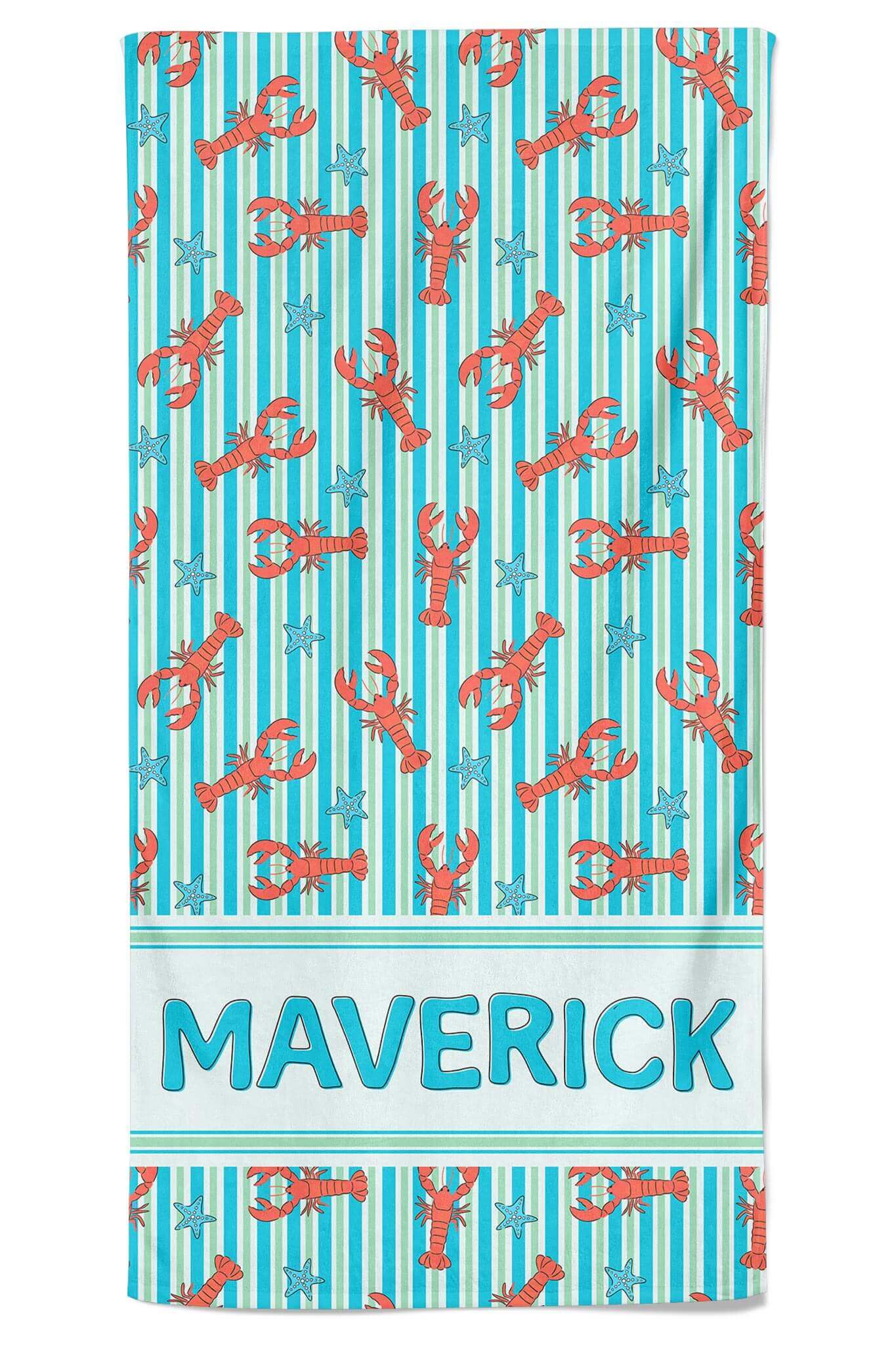 Pinch Me Personalized Kids Beach Towel | Blue