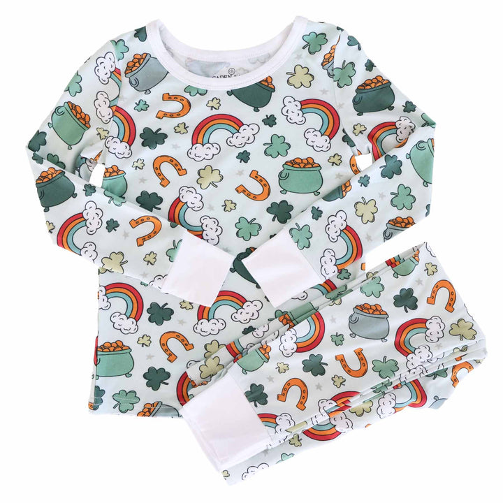 st. patrick's day kids two piece pajama set