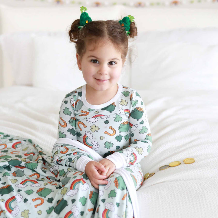 pinch proof two piece kids pajamas st. patrick's day 