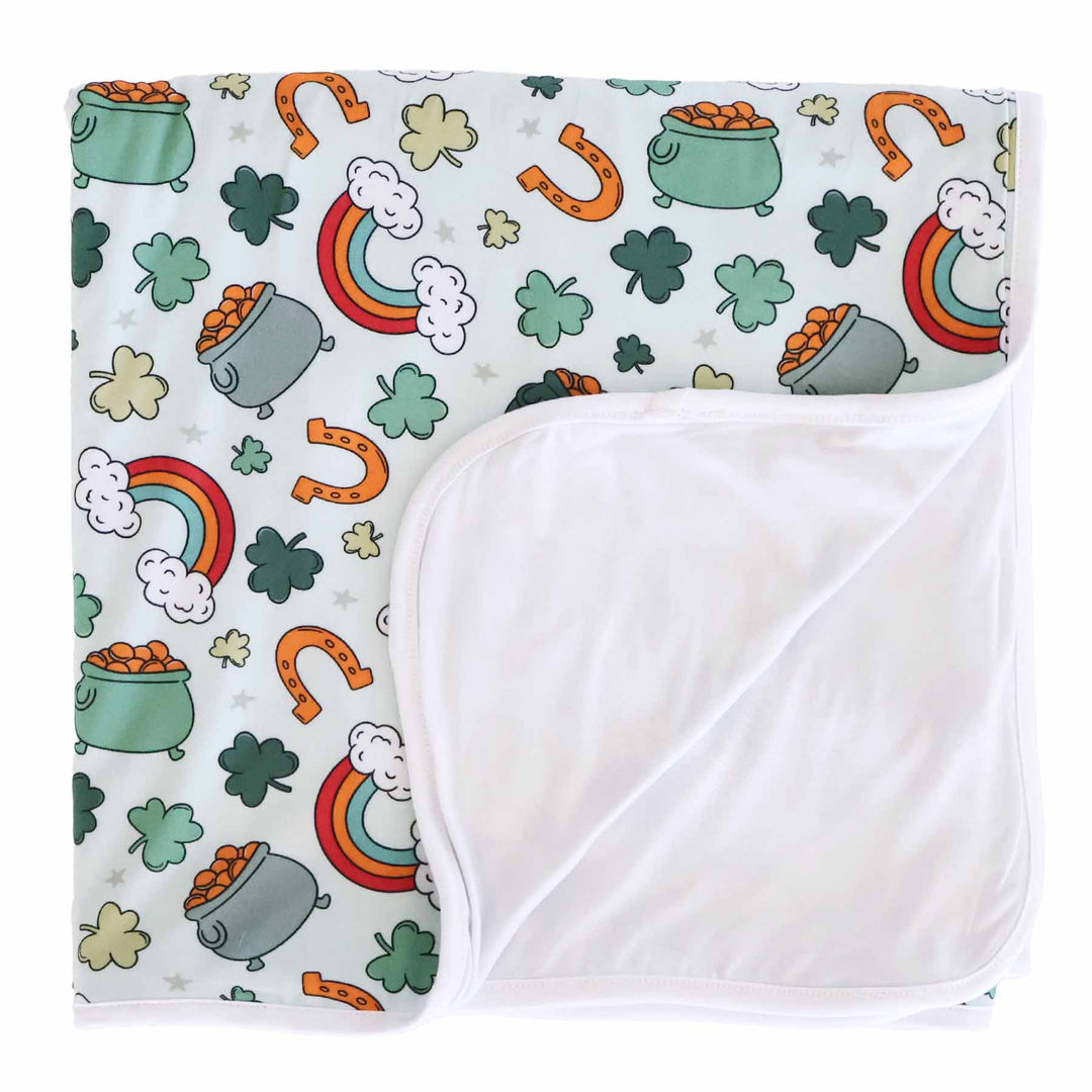 st. patrick's day double sided bamboo blanket for kids