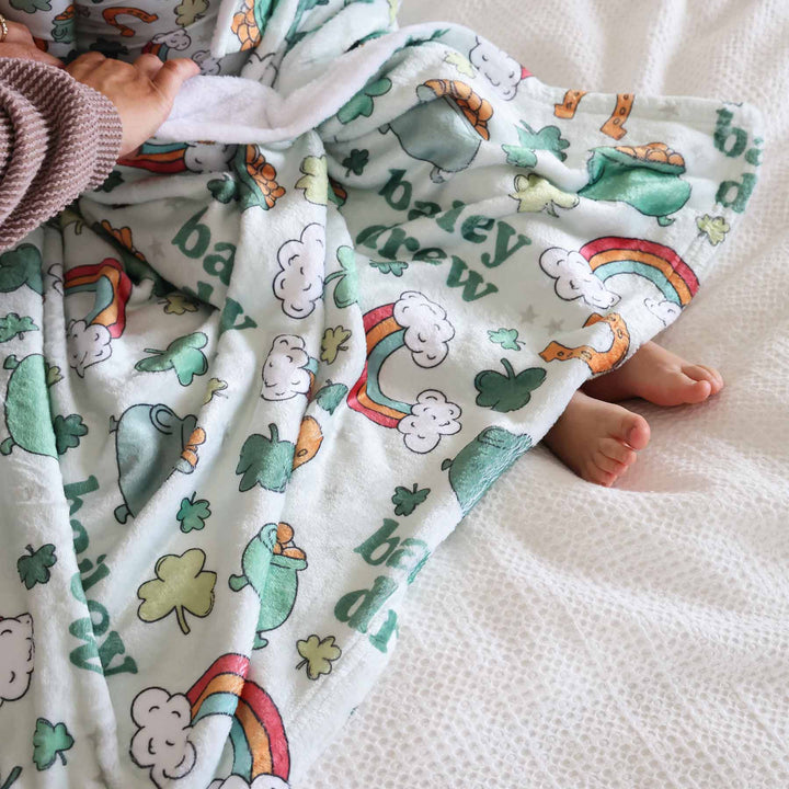 personalized blanket for kids st. patrick's day