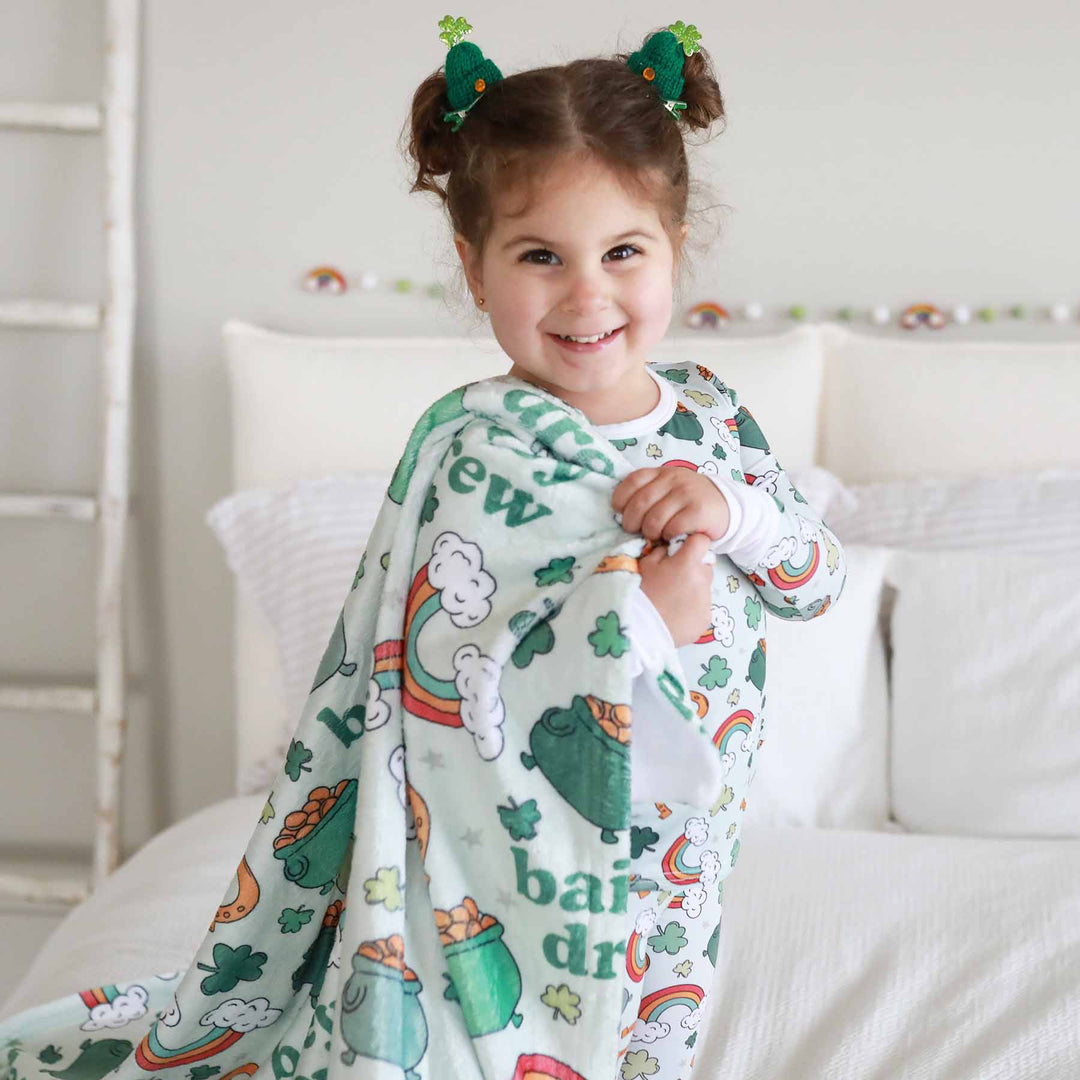 pinch proof personalized blanket for kids st. patty's day