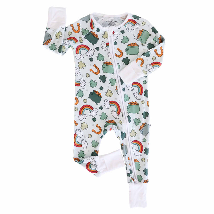 st. patrick's day convertible zip romper 