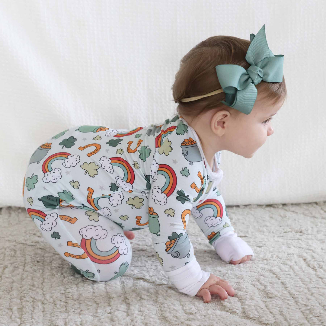 pinch proof zip romper pajama for babies 