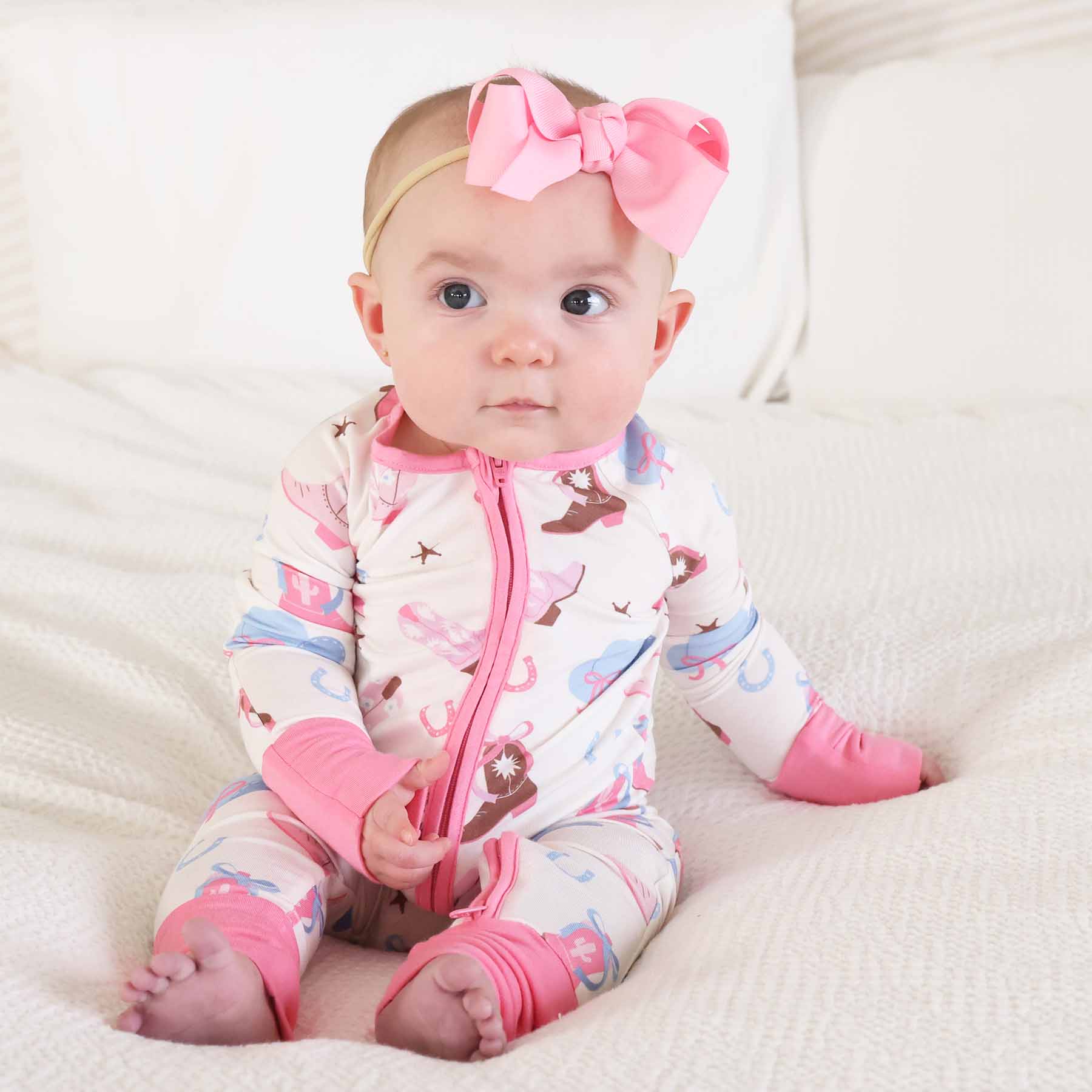 Boot Scootin' Convertible Zip Romper Pink