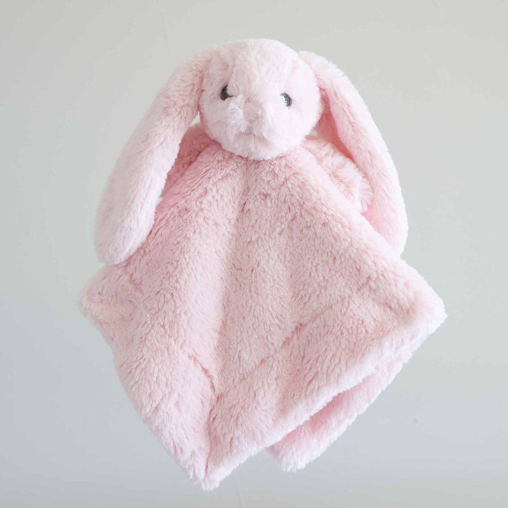 light pink bunny stuffed animal lovey