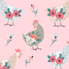 Pink Chicken Personalized Kids Blanket
