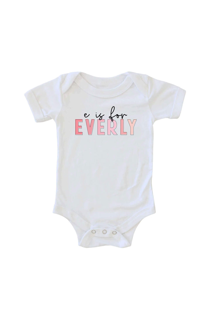 personalized pink name graphic bodysuit 