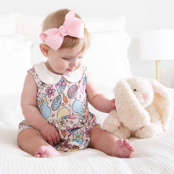 cottontail cuties pink peter pan dress romper