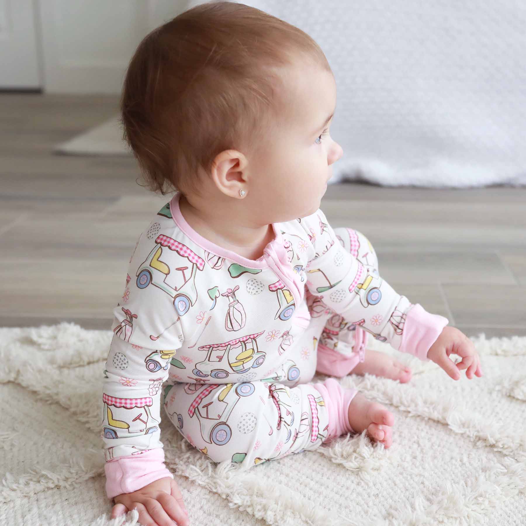 Country Club Cuties Convertible Zip Romper in Pink | Caden Lane