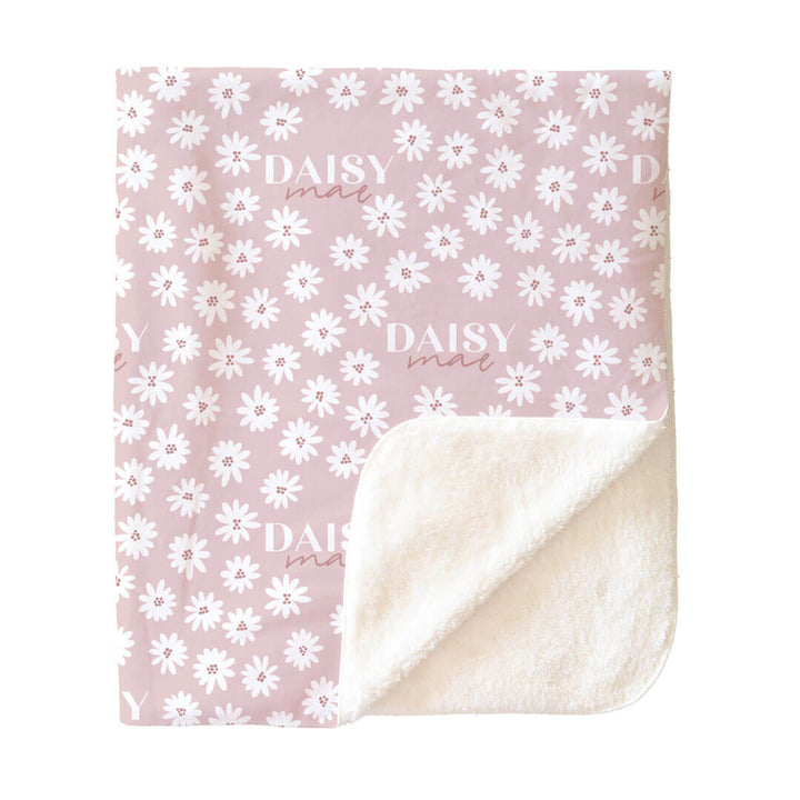 Pink Daisy Personalized Toddler Blanket