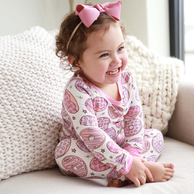 pink donut pajamas set for kids 