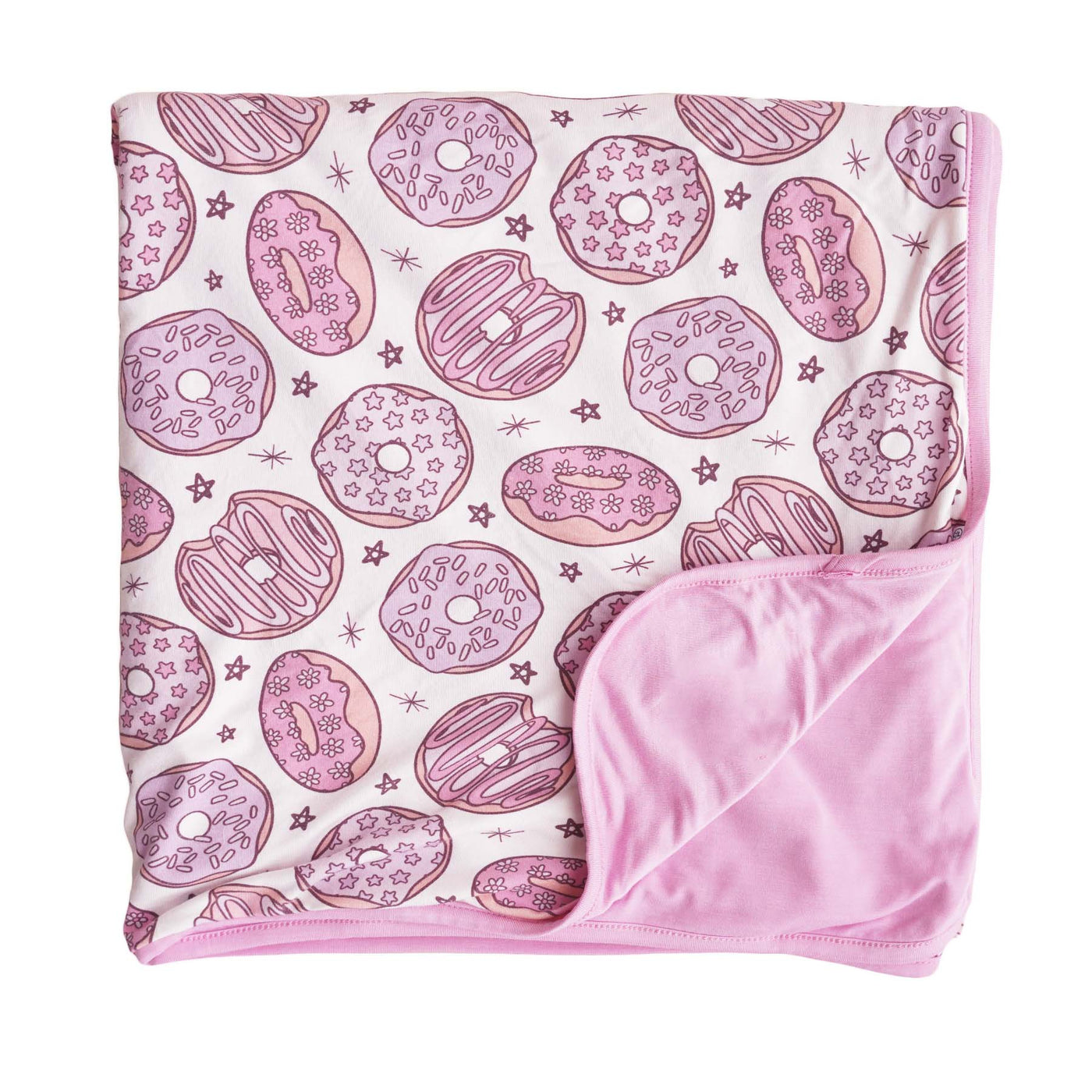 pink donut shop double sided bamboo blanket 