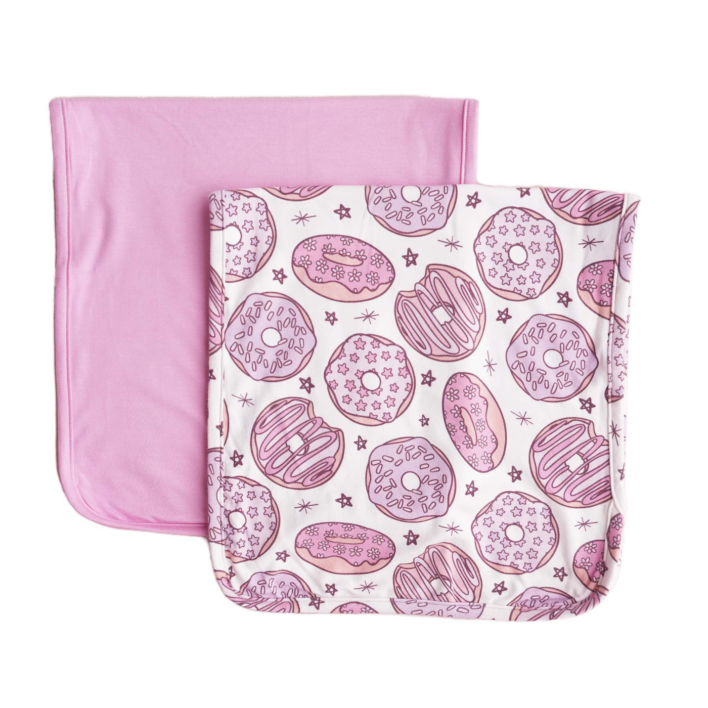 pink donut burp cloth set 
