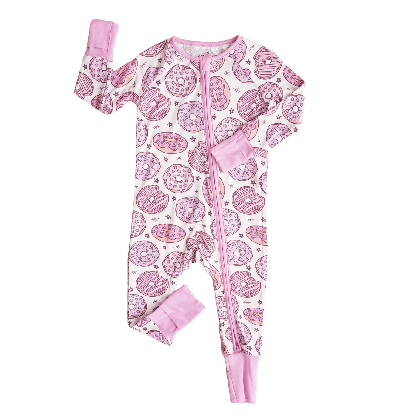 baby pajama romper pink donuts 