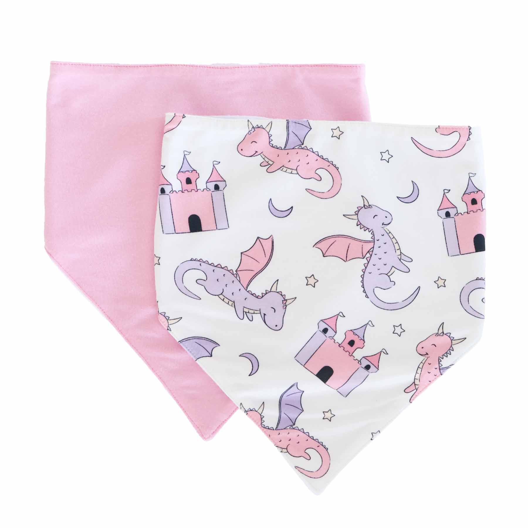 Dragon Adventure 2pc Bandana Bibs | Pink