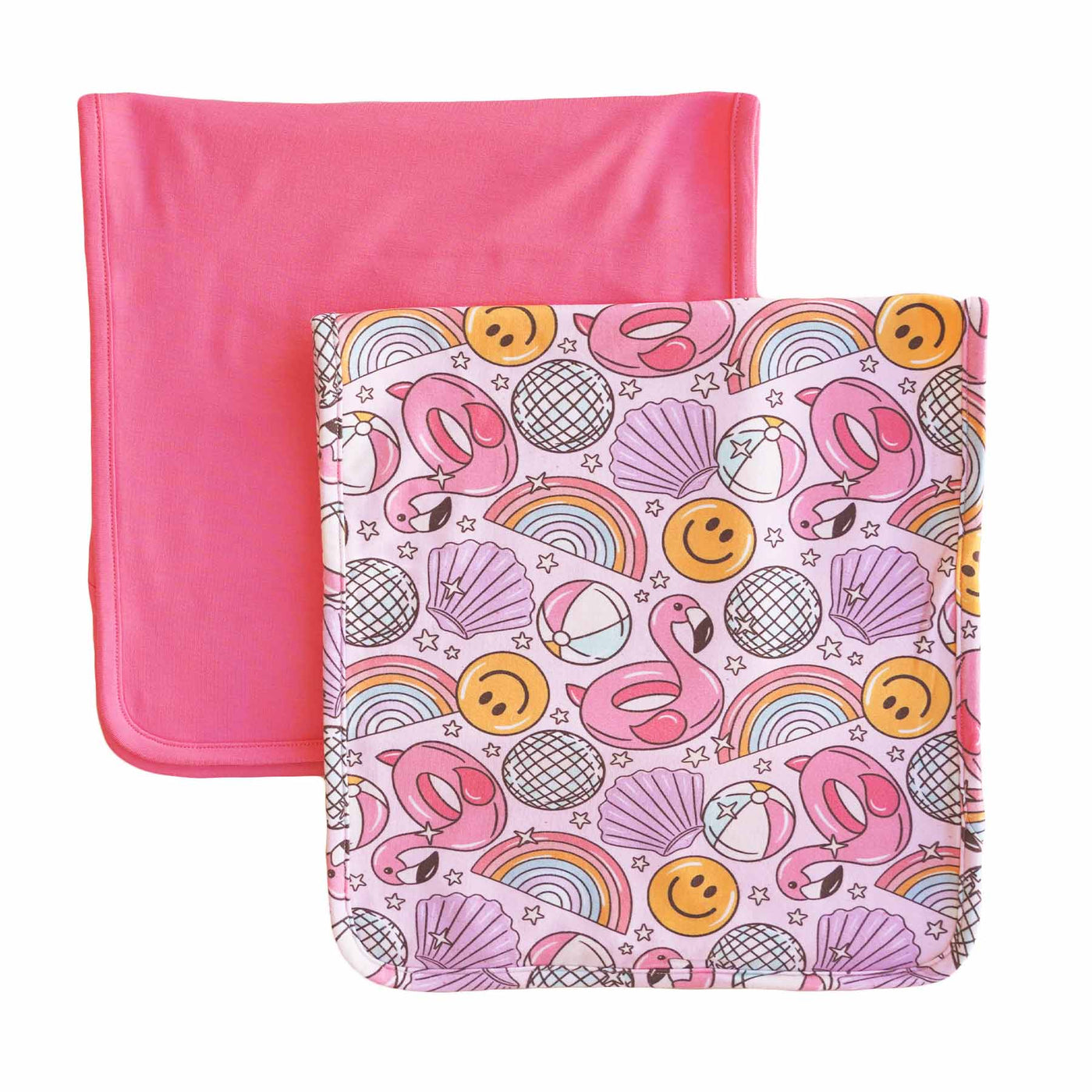 floatie friends pink burp cloth set