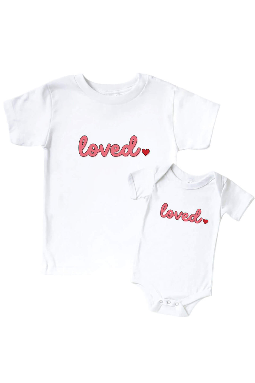 loved graphic tee and bodysuit for kids and babies 