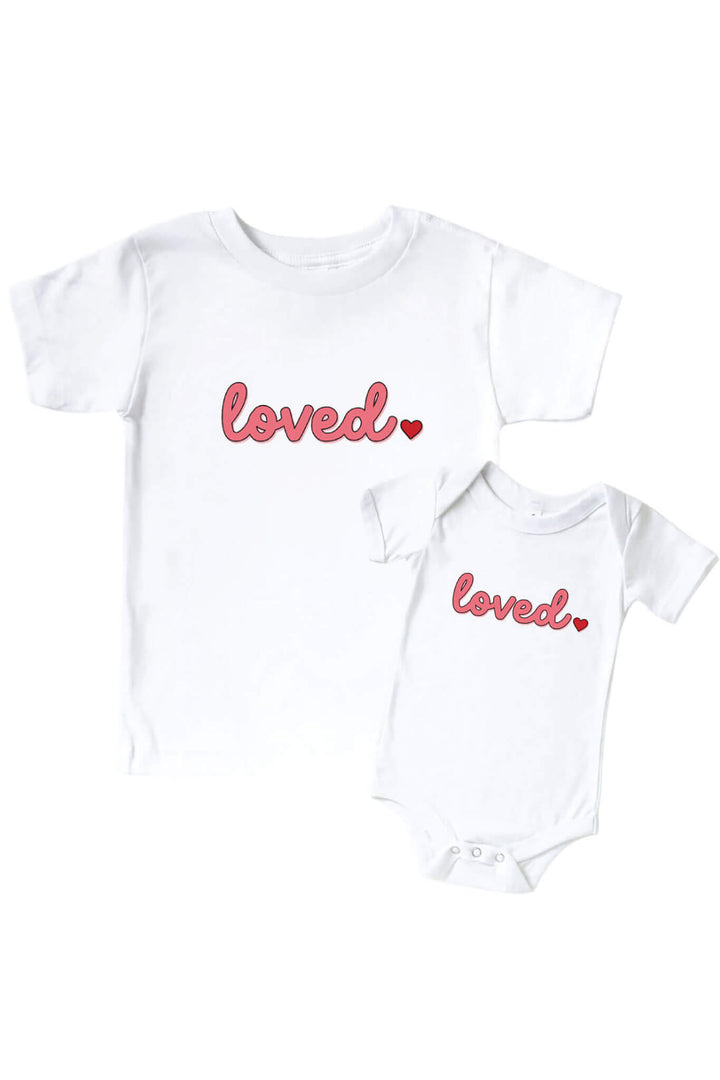 loved graphic tee and bodysuit for kids and babies 