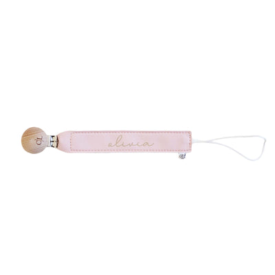 Personalized Leather Pacifier Clip | All Colors