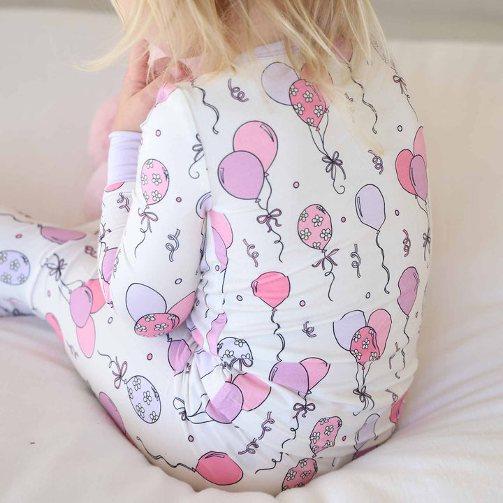 birthday balloon pajama set for girls 