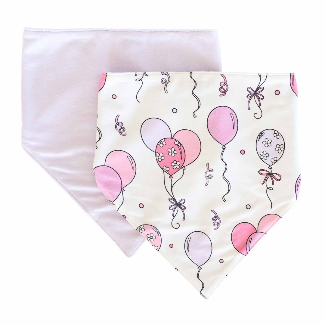 pink party time two piece bandana bib set 