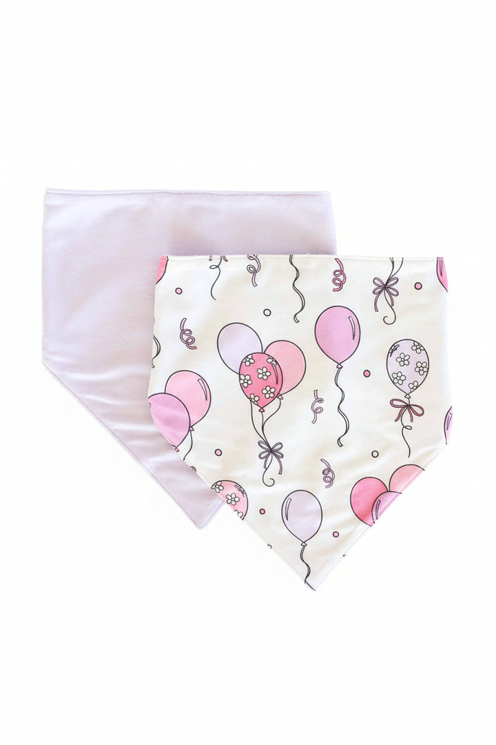 pink party time two piece bandana bib set 