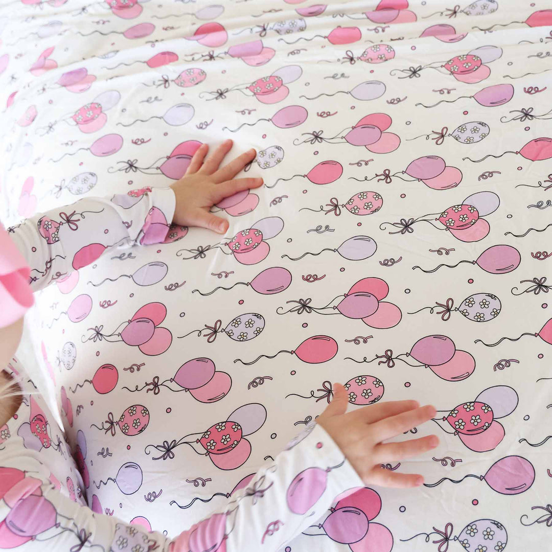 pink party time bamboo blanket for girls 