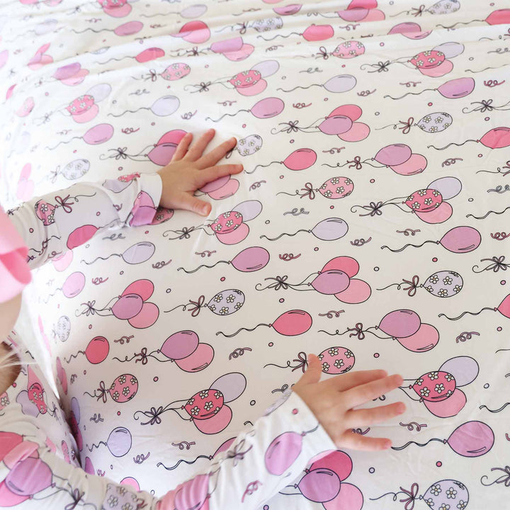 pink party time bamboo blanket for girls 