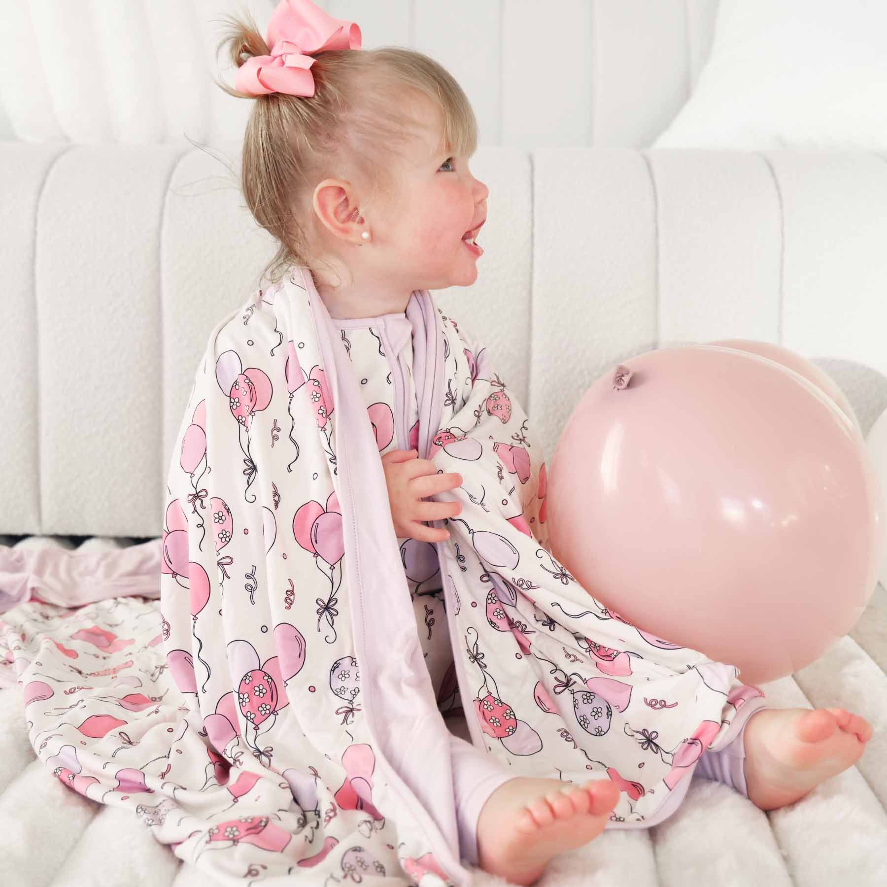 Party Time Double Sided Bamboo Blanket | Pink