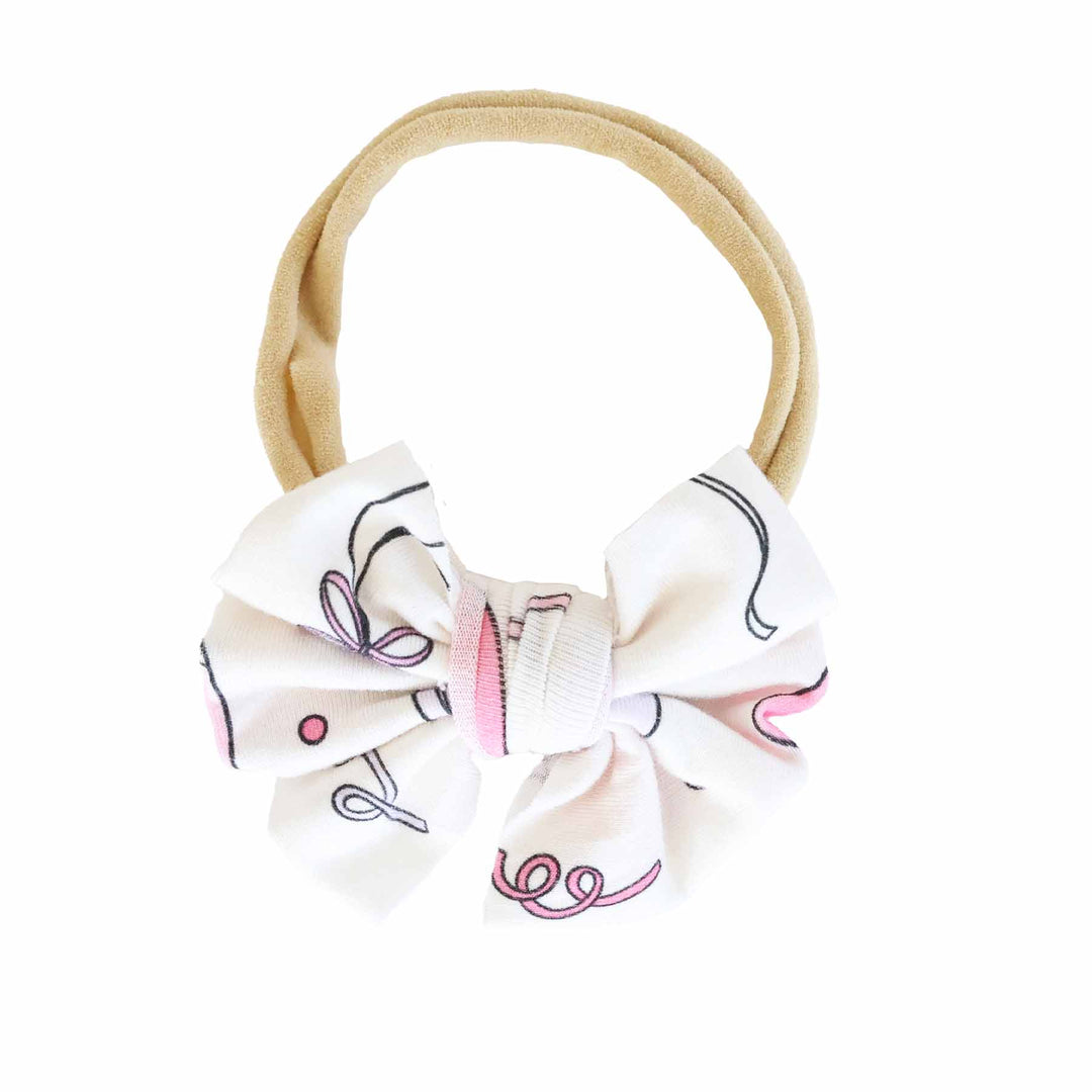 Pink Party Time Knit Bow Headband