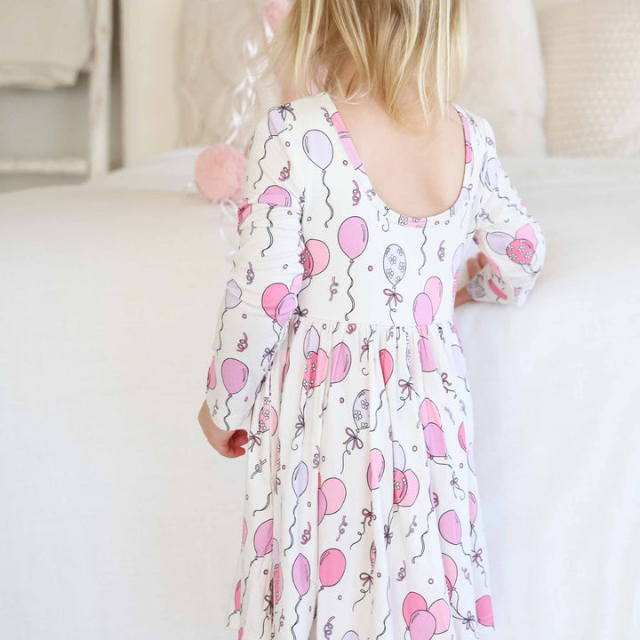 pink party time bamboo viscose girls dress