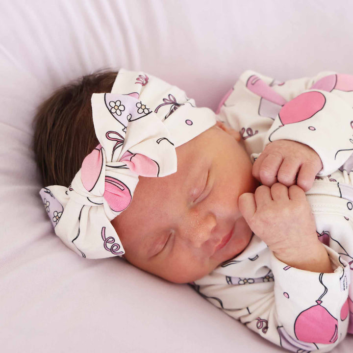 pink balloon headwrap for girls 