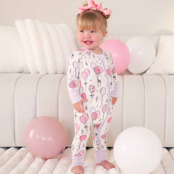 pink party time convertible zip romper 