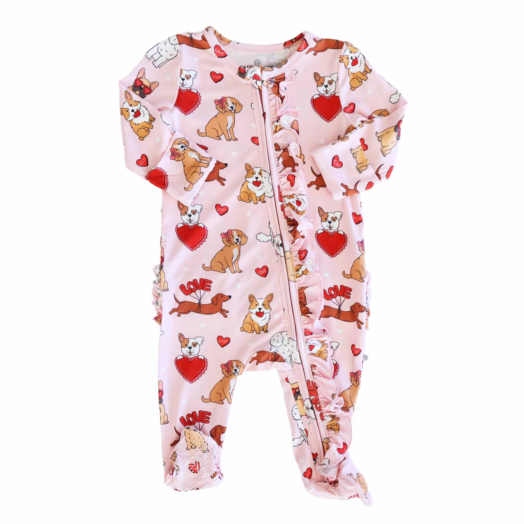 Pups & Kisses Zipper Footie