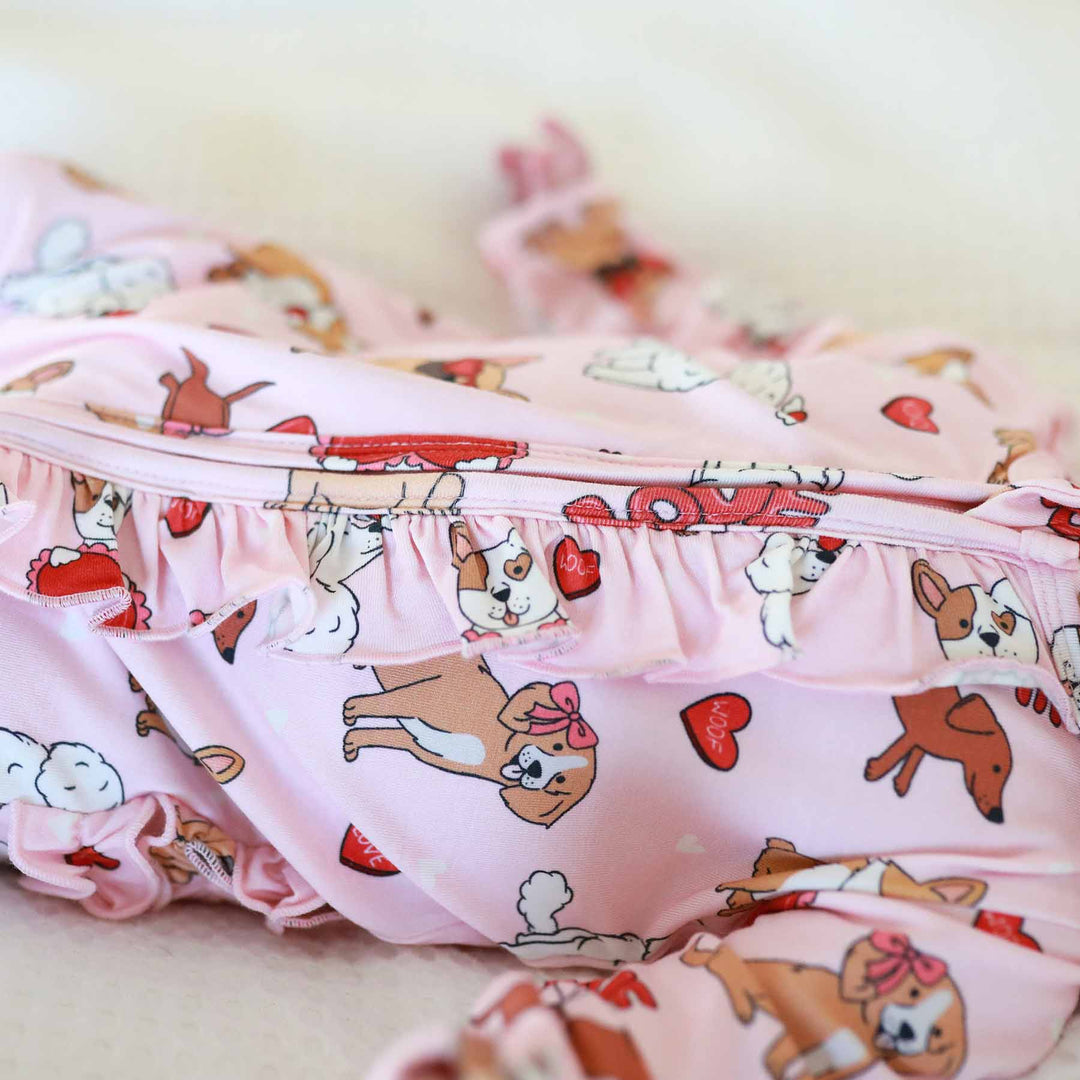 Pups & Kisses Zipper Footie