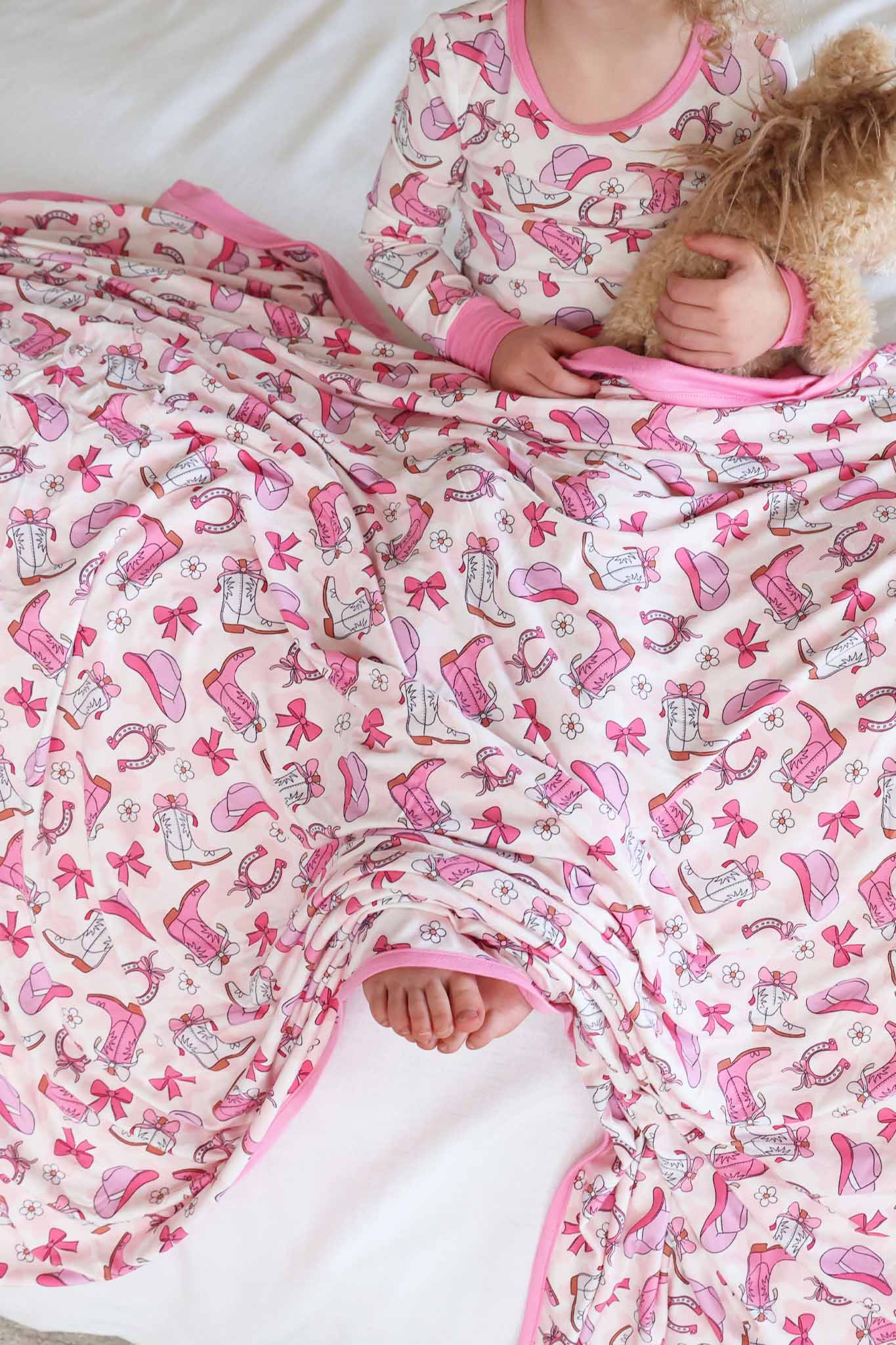 Rodeo Dreams Double Sided Bamboo Blanket | Pink