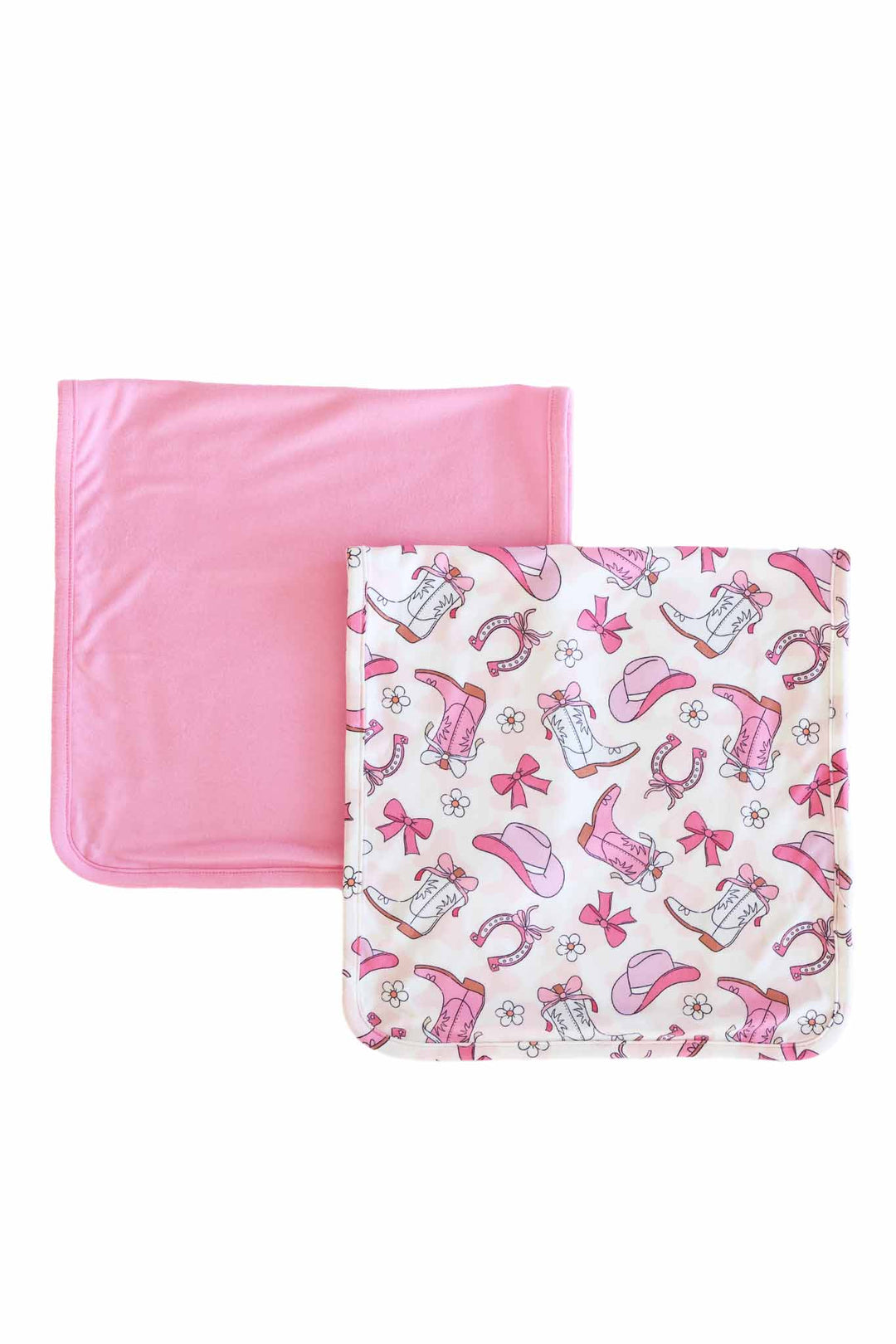 pink rodeo themed burp cloth set 