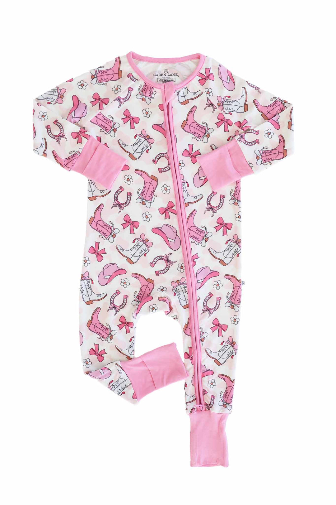 pink rodeo dreams bamboo viscose convertible zip romper 